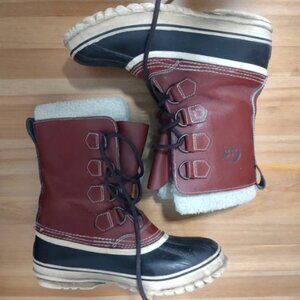 Sorel Red and Black Winter Boots
